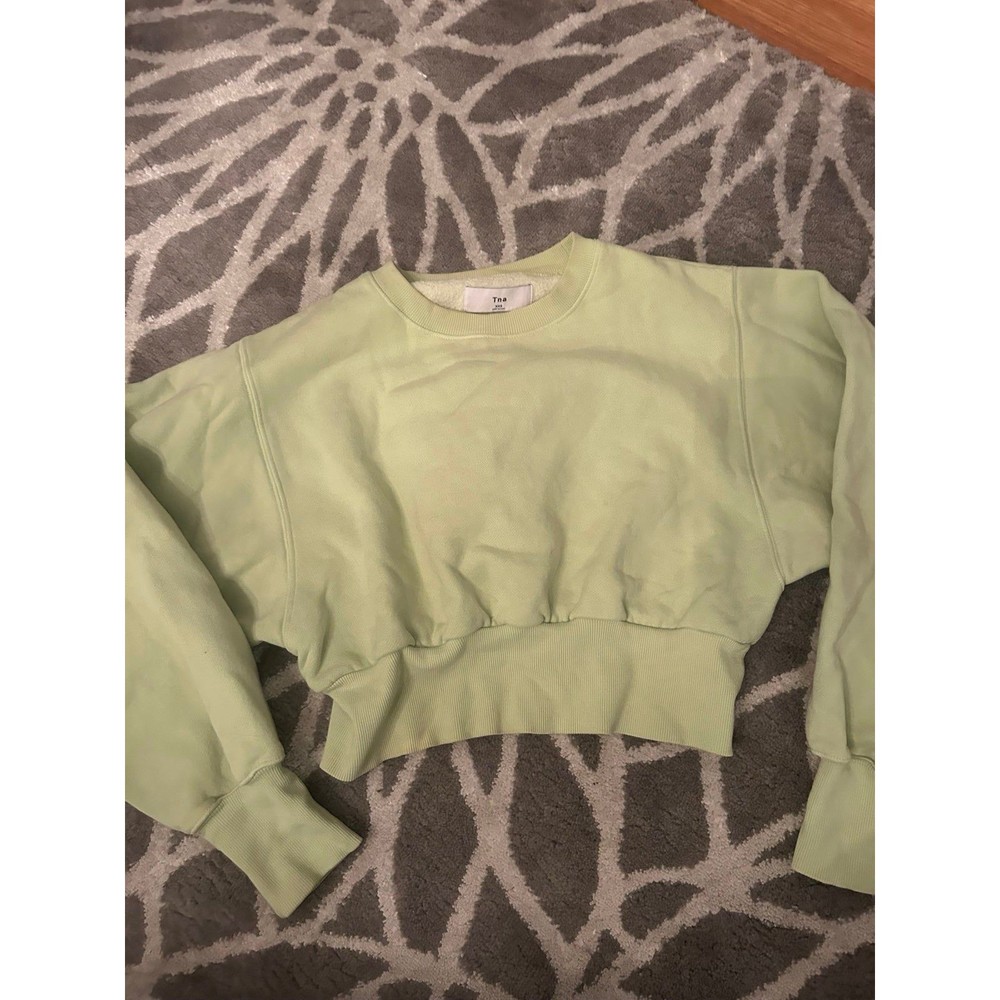Light Green Aritzia Tna Cropped Crewneck Sweater